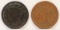 1843 &1854 Large One Cent