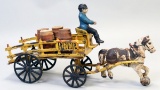 Rare Antique Wilkins Cast Iron Beer Wagon W/Horse & Driver