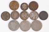 11 Collectible Coins; 3 Barber Nickels, 2 Barber Dimes, &