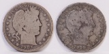 1907-O & 1908-D Barber Half Dollars