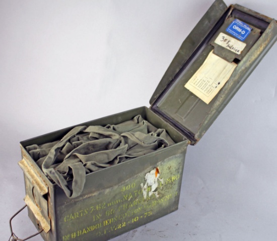 Vintage .7.62  NATO Ammo in Bandoliers, 400 Rds.