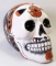 Large Mexican Day Of The Deal Ceramic Skull Lantern
