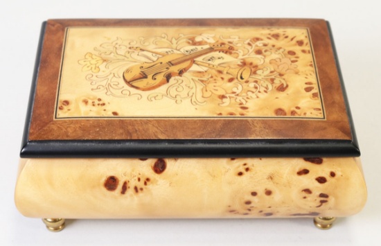 Reuge Romance Inlaid Swiss Music Box, Made In Italy