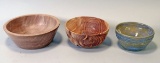 Two Turned Bowls & Small Ceramic Bowl