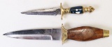 Blue Handle Dagger and Wooden Handle Dagger