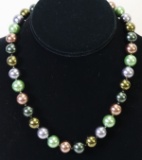 Multi Color Polished Stone Necklace
