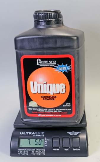 Alliant Unique Smokeless Powder - Partial 7 lb. 5 oz