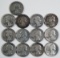 13 Washington Silver Quarters; Various Dates/Mints