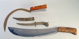Large Chopper, Celtic Cycle and Brass Asian Style Knife - Paperweight