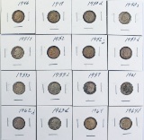 16 Roosevelt Silver Dimes; Various Dates/Mints