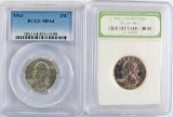 1953 Washington Silver Quarter, PCGS MS64 & 1962 Washington Silver Quarter INB PR70