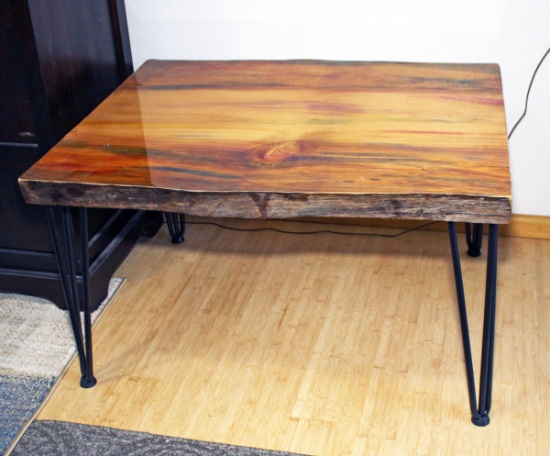 Wood Slab Table w/ Iron Legs