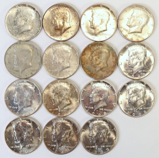 15 Kennedy Half Dollars (40% Silver)