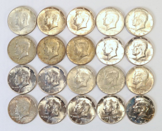 20 Kennedy Half Dollars (40% Silver)
