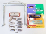 Pitch Pipe & 9 Mini Harmonicas W/Harmonica Holder