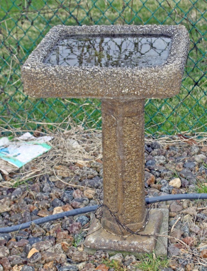 Exposed Aggregate Concrete Bird Bath