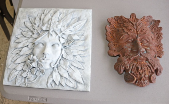 Resin and Metal Garden Wall Plaques'