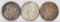 1890-P, 1896-P & 1897-S Morgan Silver Dollars