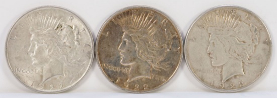 1922 P/D/S Peace Silver Dollars