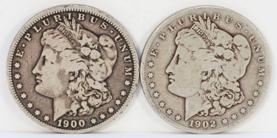1900-O & 1902-S Morgan Silver Dollars