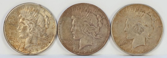 1925-P, 1926-D & 1926-S Peace Silver Dollars