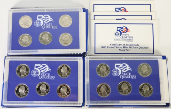 3 2005-S US Mint State Quarters Proof Sets