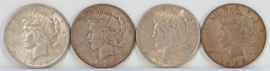 1925-P, 2 - 1926-S & 1935-S Peace Silver Dollars