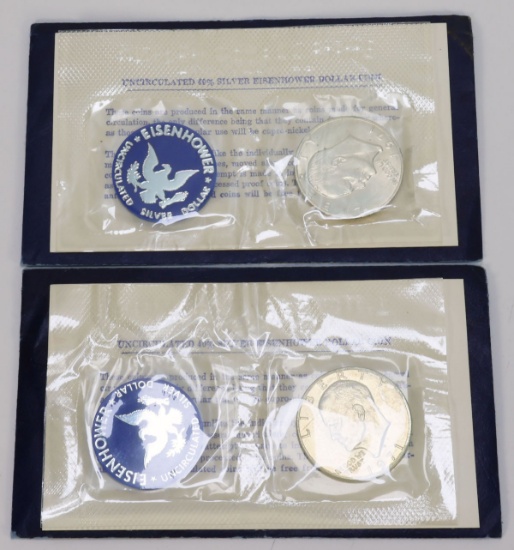 2 1971-S Eisenhower Uncirculated Silver Dollars