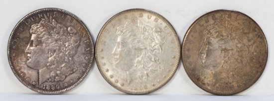 1890-P, 1896-P & 1897-S Morgan Silver Dollars
