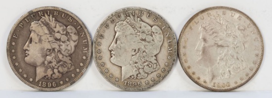 1896-O, 1896-S & 1902-O Morgan Silver Dollars