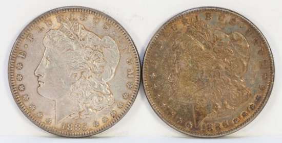 1885-P & 1886-P Morgan Silver Dollars