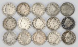 15 Liberty V Nickels, Various Dates