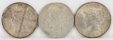 1922-S, 1923-S &1924-P Peace Silver Dollars