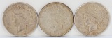 1922 P/D/S Peace Silver Dollars