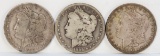 1890-O, 1896-O & 1897-P Morgan Silver Dollars