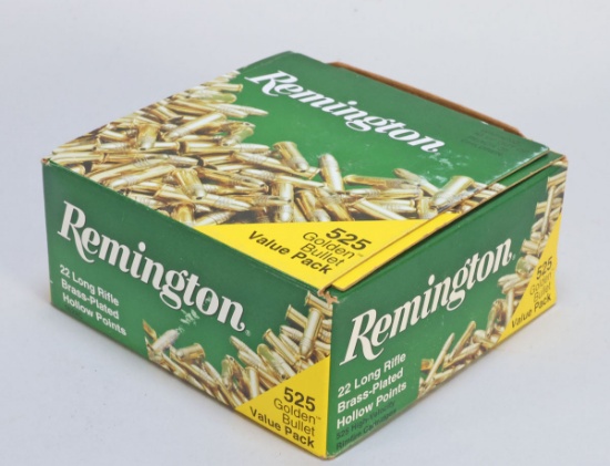 Remington 525 Golden Bullet Pack, .22 Long Brass Plated Hollow Points, 525 Rds.