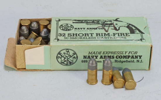 32 Short Rim Fire Ammo, 50 Smokeless Cartridges