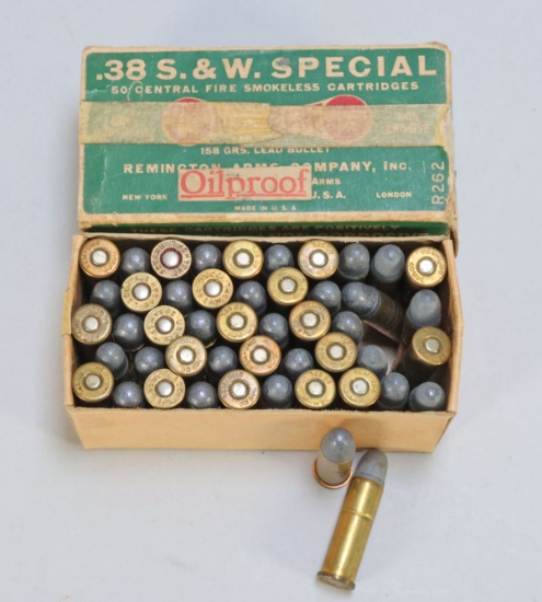Vintage Remington .38 S.&W. Special Central Fire Smokeless Cartridges, 48 Rds.
