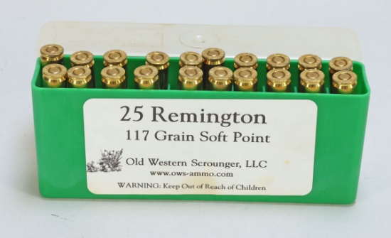 25 Remington 117 Grain Soft Point, 20 Rds.