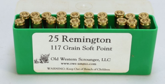 25 Remington 117 Grain Soft Point, 20 Rds.