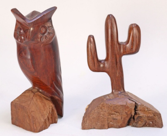 Ironwood Owl & Saguaro Cactus Carvings
