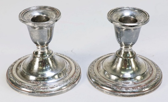 2 International Weighted Sterling Candlestick Holders, N251