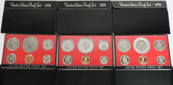 1976, 1978 & 1979 US Mint Proof Sets