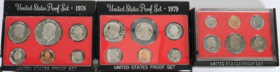 1978, 1979 & 1980 US Mint Proof Sets