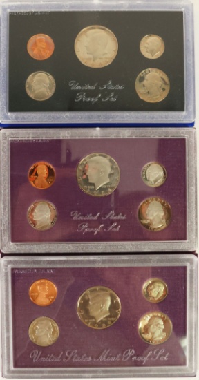 1983, 1984 & 1988 US Mint Proof Sets