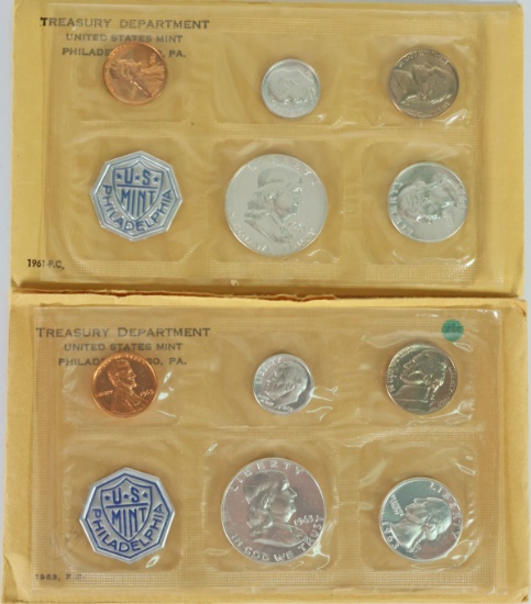1961 & 1963 US Mint Proof Coin Sets