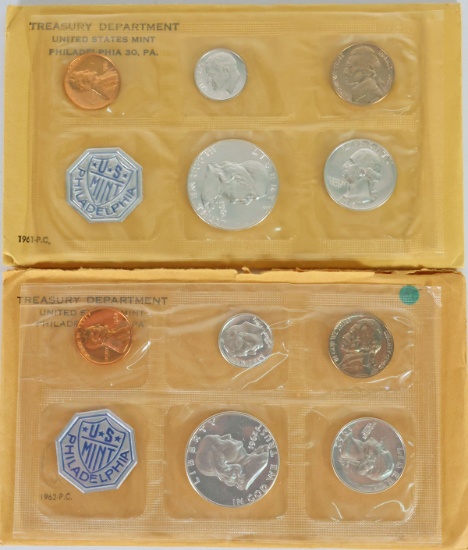 1961 & 1962 US Mint Proof Coin Sets