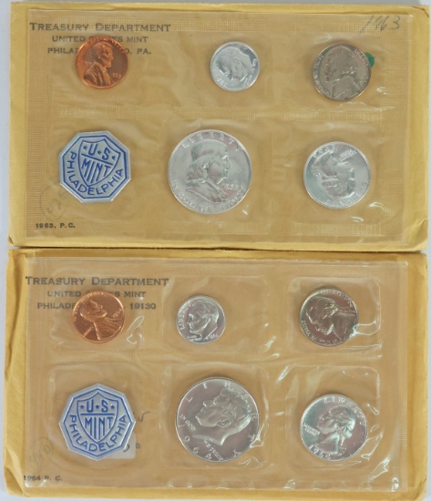 1963 & 1964 US Mint Proof Coin Sets