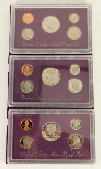 1988, 1992 & 1993 US Mint Proof Sets