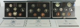 3 United Kingdom Proof Coin Collection Sets; 1986, 1987 & 1989